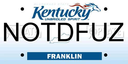 NOTDFUZ Kentucky License Plate