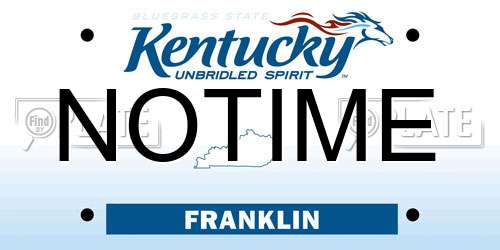 NOTIME Kentucky License Plate