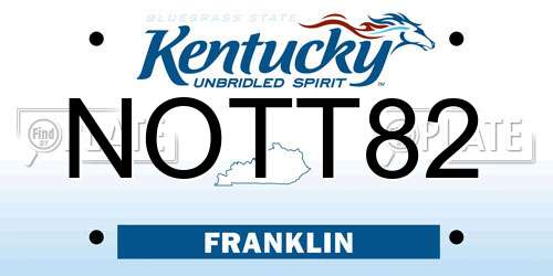 NOTT82 Kentucky License Plate