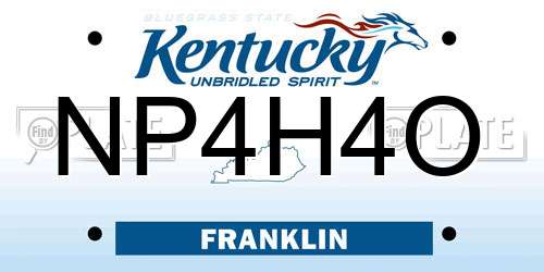 NP4H4O Kentucky License Plate