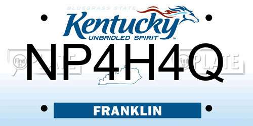 NP4H4Q Kentucky License Plate