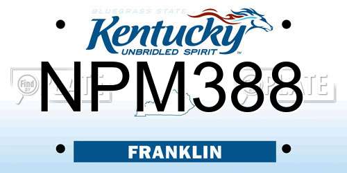 NPM388 Kentucky License Plate