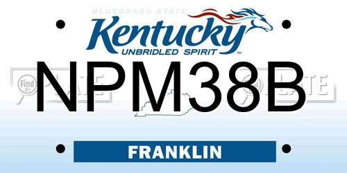 NPM38B Kentucky License Plate