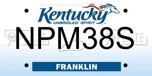 NPM38S Kentucky License Plate