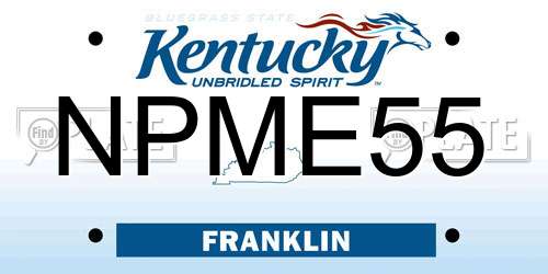 NPME55 Kentucky License Plate