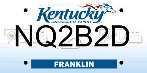 NQ2B2D Kentucky License Plate