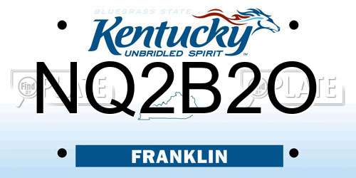 NQ2B2O Kentucky License Plate