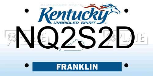 NQ2S2D Kentucky License Plate