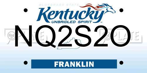 NQ2S2O Kentucky License Plate