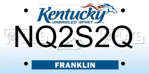 NQ2S2Q Kentucky License Plate
