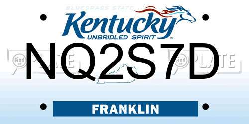 NQ2S7D Kentucky License Plate
