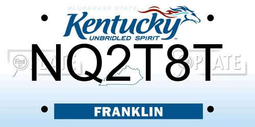 NQ2T8T Kentucky License Plate