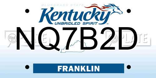 NQ7B2D Kentucky License Plate