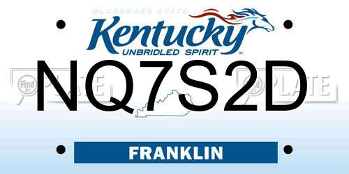 NQ7S2D Kentucky License Plate