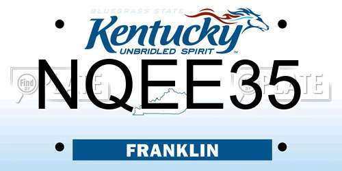 NQEE35 Kentucky License Plate