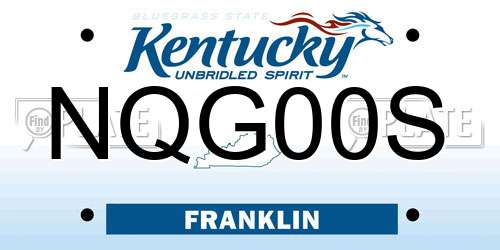NQG00S Kentucky License Plate