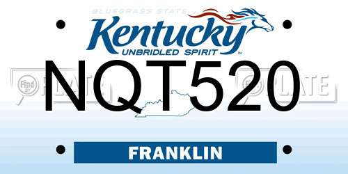 NQT520 Kentucky License Plate