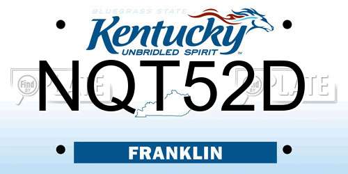 NQT52D Kentucky License Plate