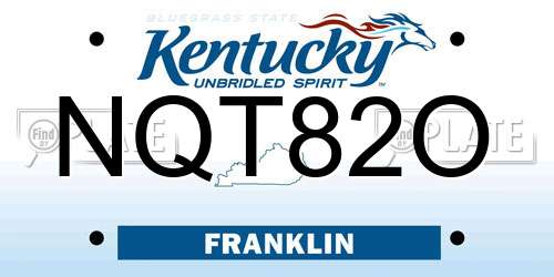 NQT82O Kentucky License Plate