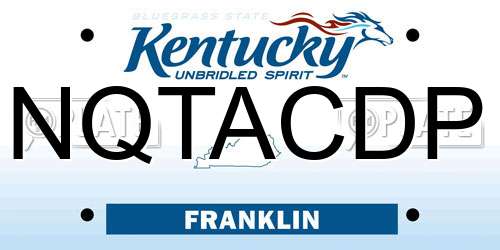 NQTACDP Kentucky License Plate