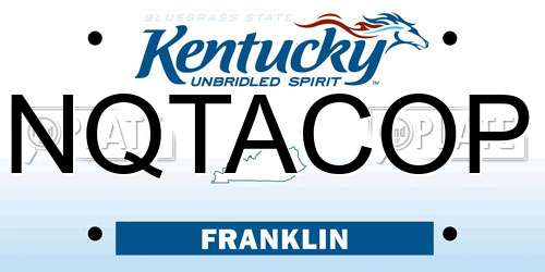 NQTACOP Kentucky License Plate