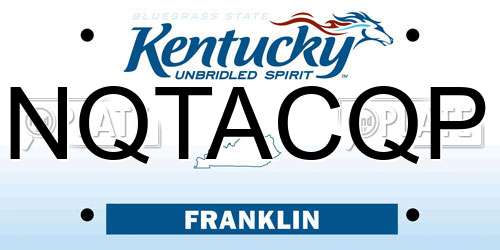 NQTACQP Kentucky License Plate