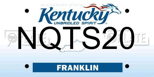 NQTS20 Kentucky License Plate