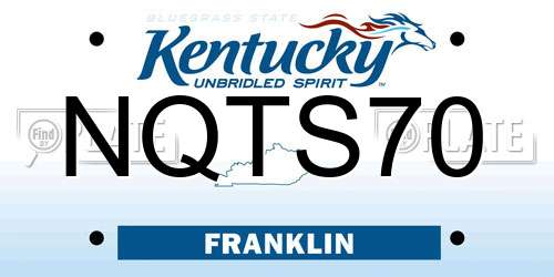 NQTS70 Kentucky License Plate