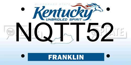 NQTT52 Kentucky License Plate