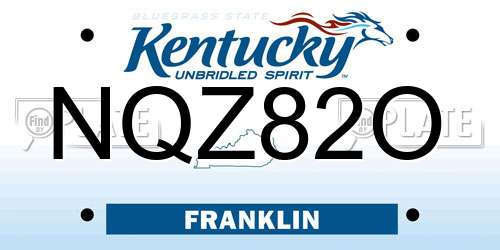 NQZ82O Kentucky License Plate