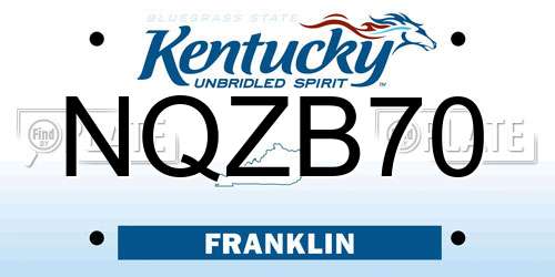 NQZB70 Kentucky License Plate