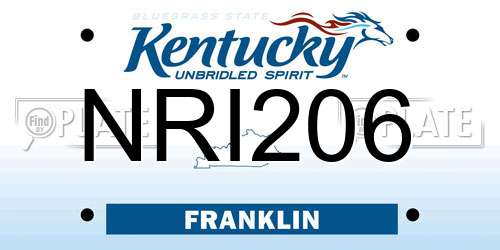 NRI206 Kentucky License Plate