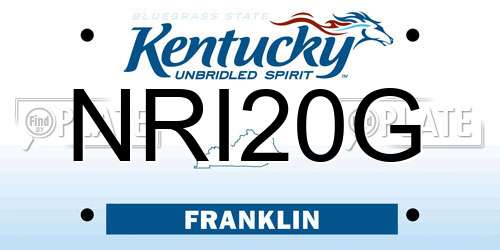 NRI20G Kentucky License Plate