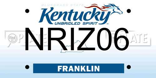 NRIZ06 Kentucky License Plate