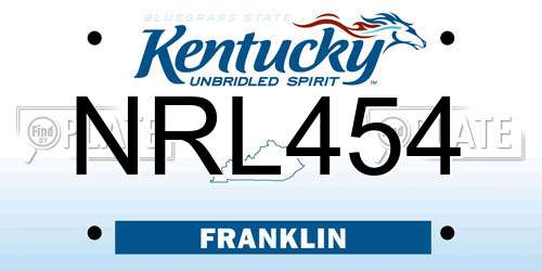 NRL454 Kentucky License Plate