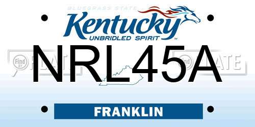 NRL45A Kentucky License Plate