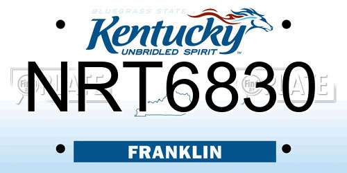 NRT6830 Kentucky License Plate