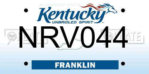 NRV044 Kentucky License Plate
