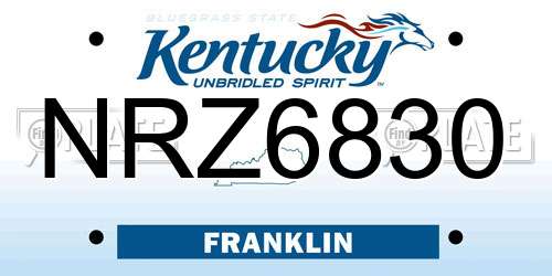 NRZ6830 Kentucky License Plate
