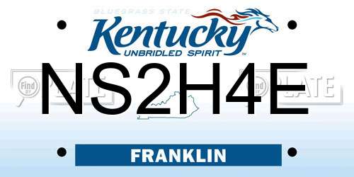 NS2H4E Kentucky License Plate