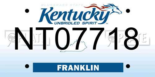 NT07718 Kentucky License Plate