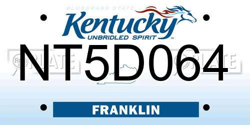 NT5D064 Kentucky License Plate