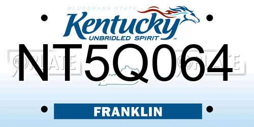 NT5Q064 Kentucky License Plate