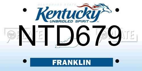 NTD679 Kentucky License Plate