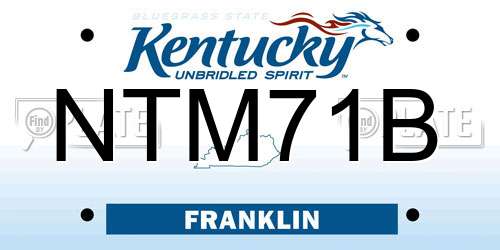 NTM71B Kentucky License Plate
