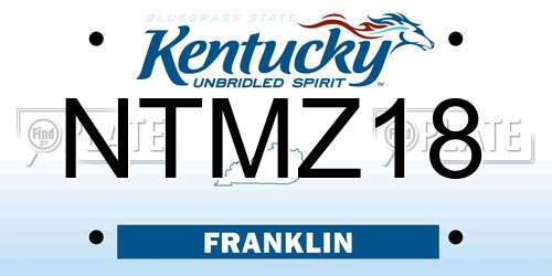 NTMZ18 Kentucky License Plate