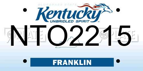 NTO2215 Kentucky License Plate