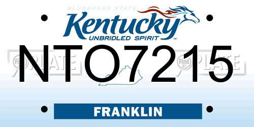 NTO7215 Kentucky License Plate