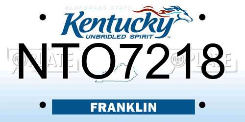 NTO7218 Kentucky License Plate