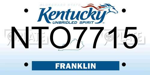 NTO7715 Kentucky License Plate